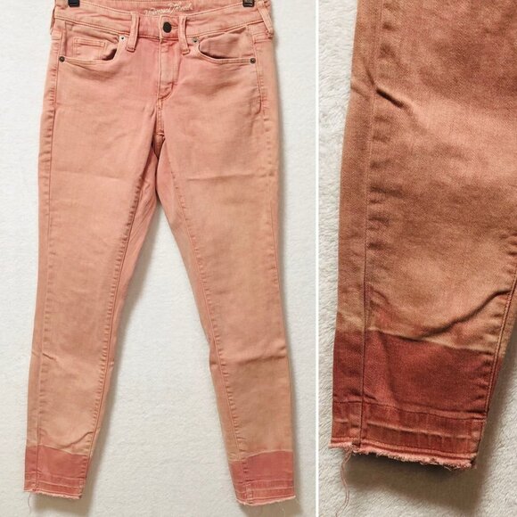 Universal Thread Denim - Universal Thread Peach Orange Cropped Jeans With Released Hems Size 2/26R